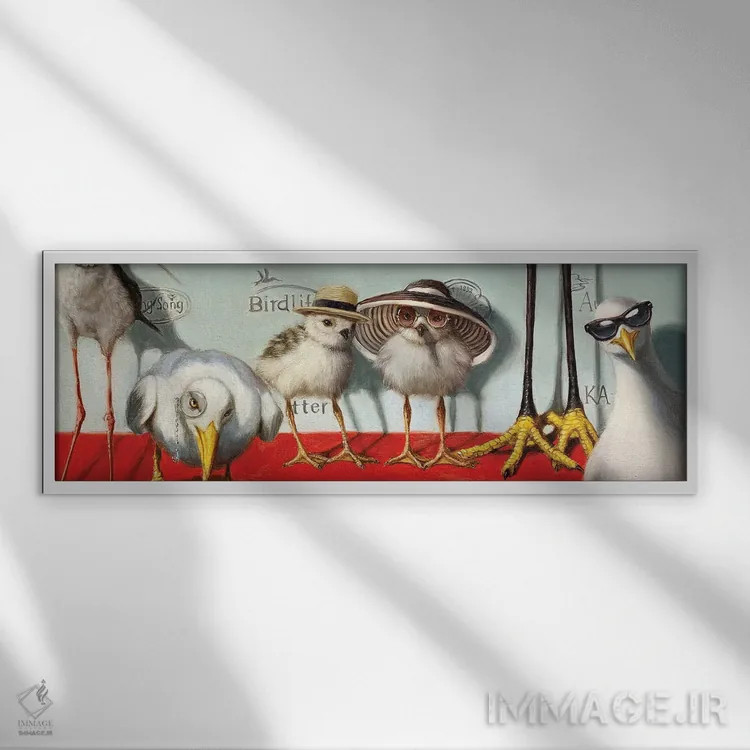 تابلو جوجههای همپتون اثر لوسیا هفرنان - نمای قابدار سفید