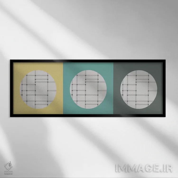 تابلو سه دایرهای اثر همینگوی دیزاین (استودیو طراحی) - نمای قابدار مشکی