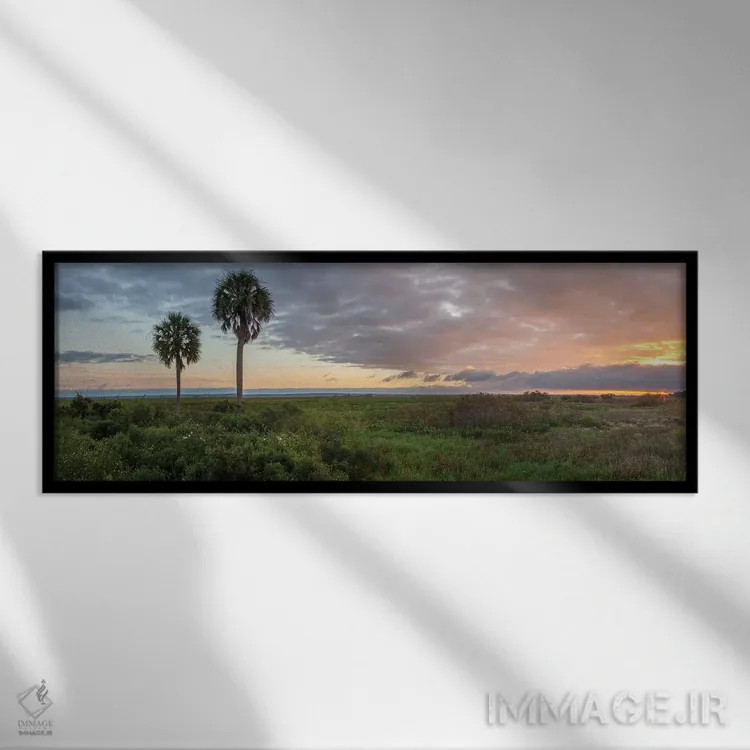 تابلو طلوع دشت اثر اچ. جی. هررا - نمای قابدار مشکی