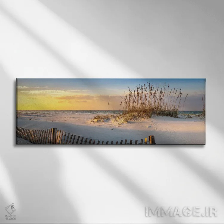 تابلو طلوع آفتاب در ساحل پنساکولا اثر اچ. جی. هررا - نمای روبهرو روی دیوار