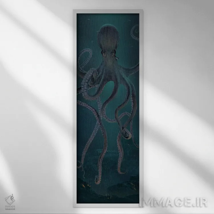 تابلو اختاپوس غولپیکر اثر وینسنت های - نمای قابدار سفید