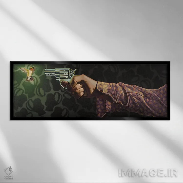 تابلو نفست را نگه ندار اثر استیفن هال - نمای قابدار مشکی