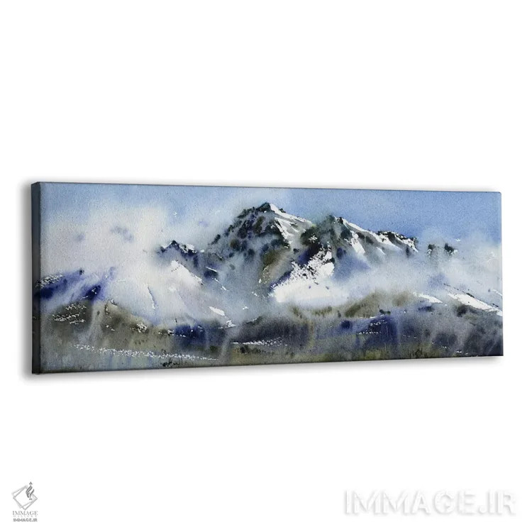 تابلو قلههای کوهستان در ابرها اثر هوملایکآرت (برند هنری) - نمای پرسپکتیو محصول