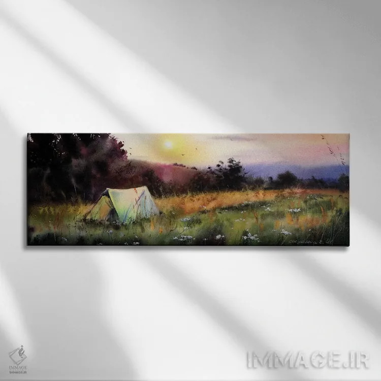 تابلو اردوگاه اثر هوملایکآرت (برند هنری) - نمای روبهرو روی دیوار