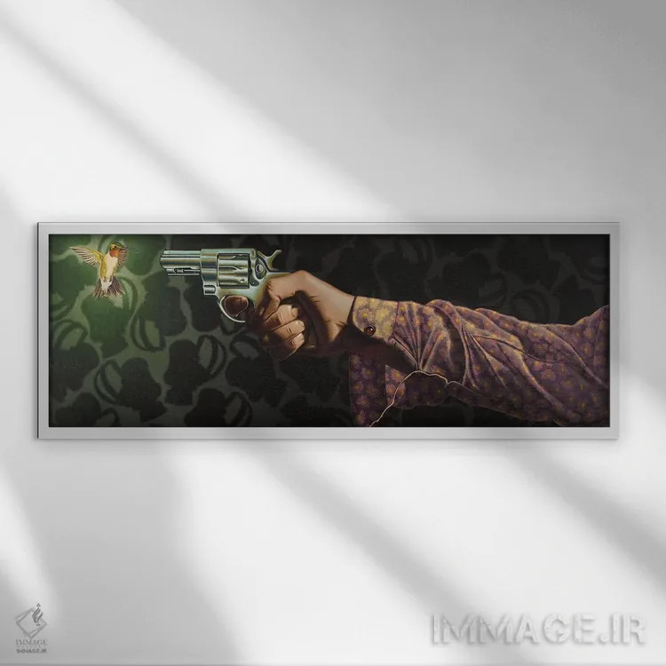 تابلو نفست را نگه ندار اثر استیفن هال - نمای قابدار سفید