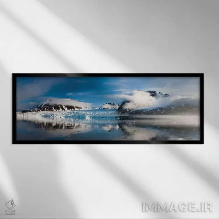 تابلو Svalbard, Monaco Glacier,نروژ، سوالبارد، یخچال موناکو اثر هولیس لونی - نمای قابدار مشکی