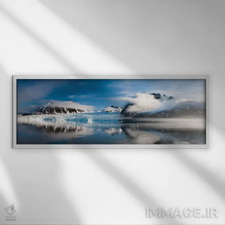 تابلو Svalbard, Monaco Glacier,نروژ، سوالبارد، یخچال موناکو اثر هولیس لونی - نمای قابدار سفید