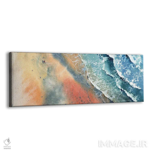 تابلو ساحل از ارتفاع پرواز I اثر هوملایکآرت (برند هنری) - نمای پرسپکتیو محصول