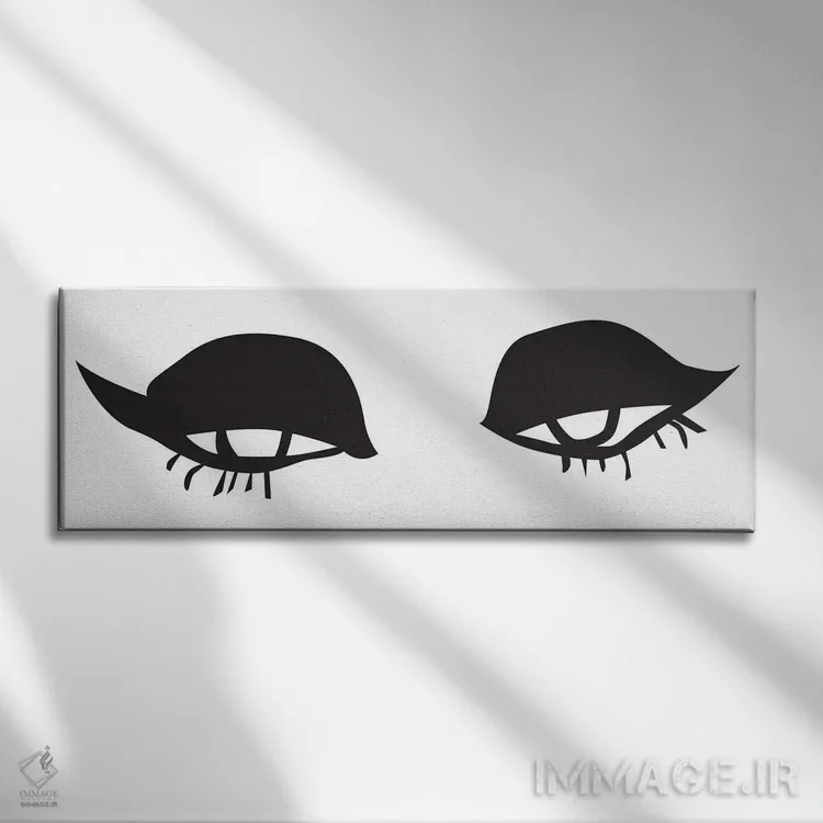 تابلو چشمها و لبها اثر هانیمون هتل (برند هنری) - نمای روبهرو روی دیوار