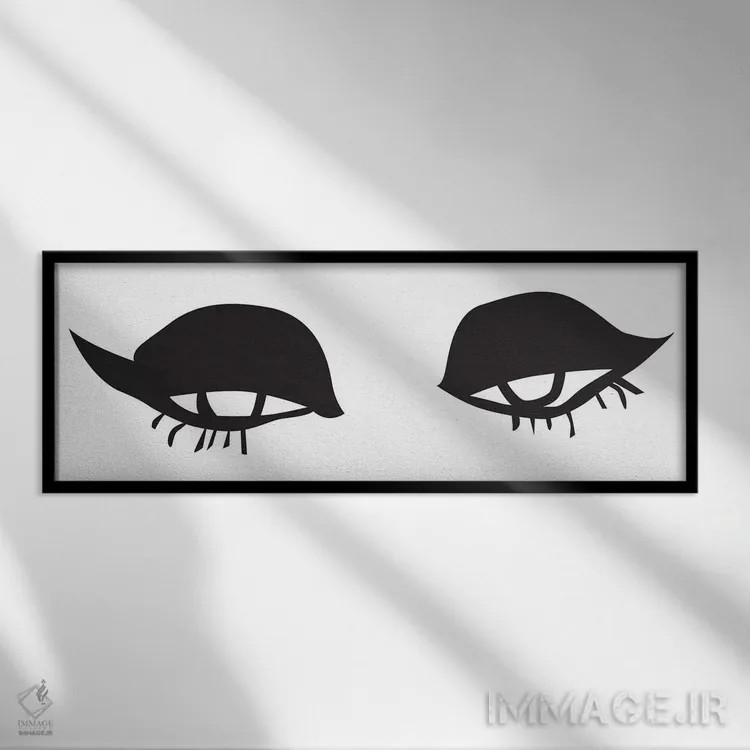 تابلو چشمها و لبها اثر هانیمون هتل (برند هنری) - نمای قابدار مشکی