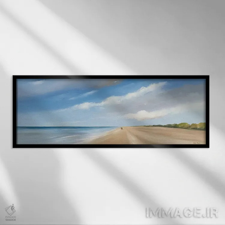 تابلو در امتداد دریا ۱ اثر هانس پاوس - نمای قابدار مشکی