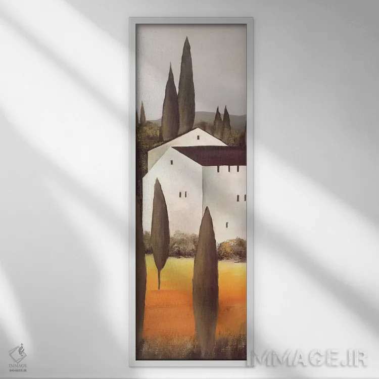 تابلو گرگ و میش گلها ۲ اثر هانس پاوس - نمای قابدار سفید