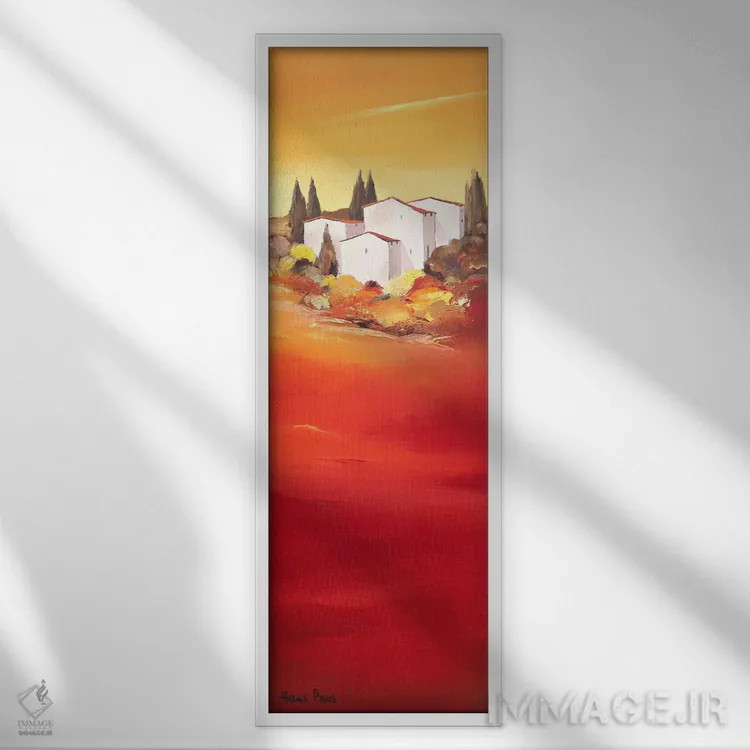 تابلو قرمز توسکانی ۲ اثر هانس پاوس - نمای قابدار سفید