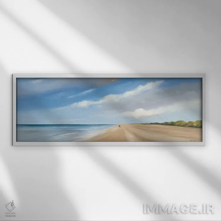 تابلو در امتداد دریا ۱ اثر هانس پاوس - نمای قابدار سفید