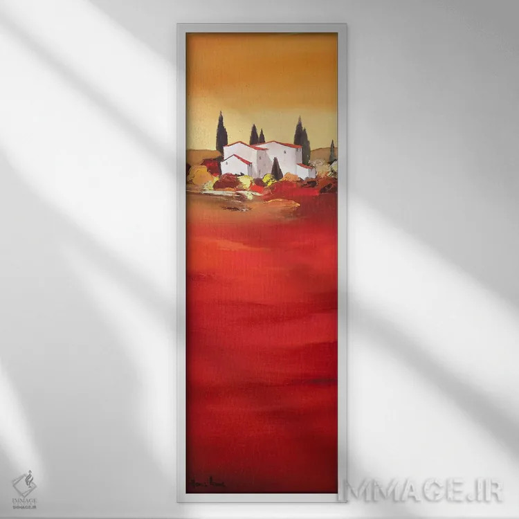 تابلو قرمز توسکانی ۱ اثر هانس پاوس - نمای قابدار سفید