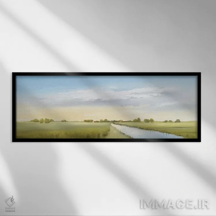 تابلو دشتهای کمارتفاع ۱ اثر هانس پاوس - نمای قابدار مشکی