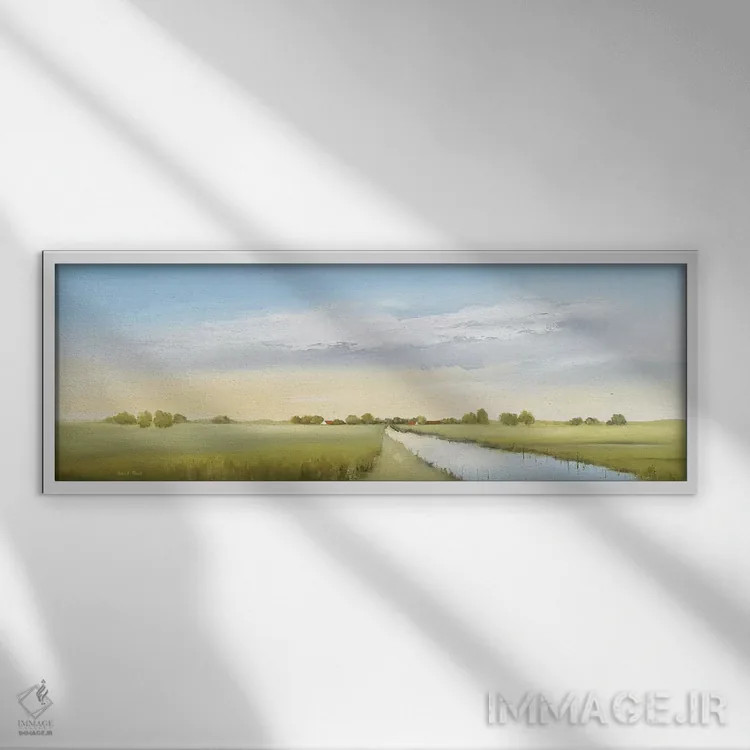 تابلو دشتهای کمارتفاع ۱ اثر هانس پاوس - نمای قابدار سفید