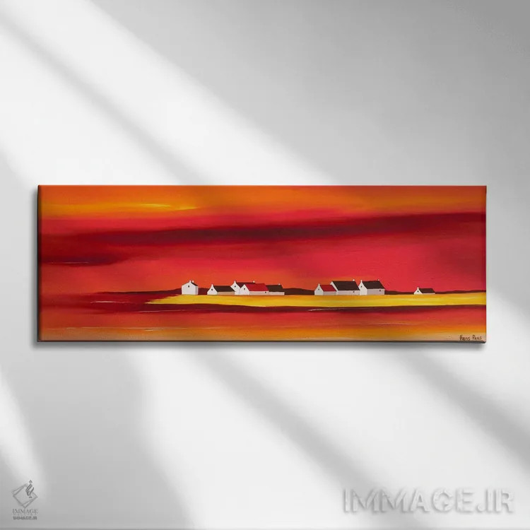 تابلو غروب خورشید ۱ اثر هانس پاوس - نمای روبهرو روی دیوار