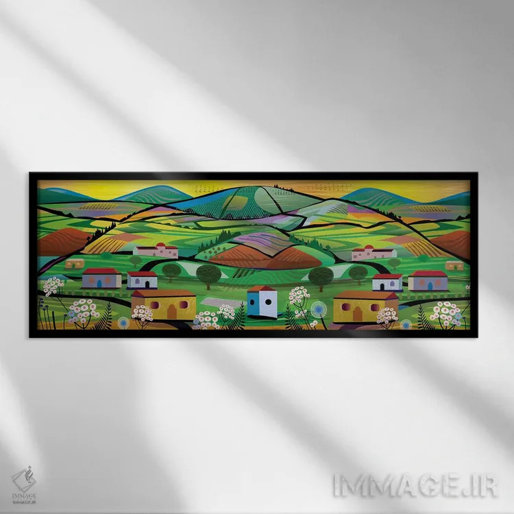 تابلو مزرعه چای اثر چارلز هارکر - نمای قابدار مشکی