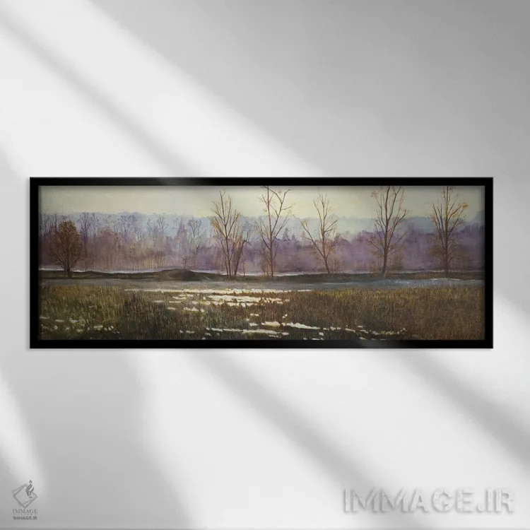 تابلو جنگل هیزلمیر (نام مکان) اثر شَرَلی لوئیس - نمای قابدار مشکی