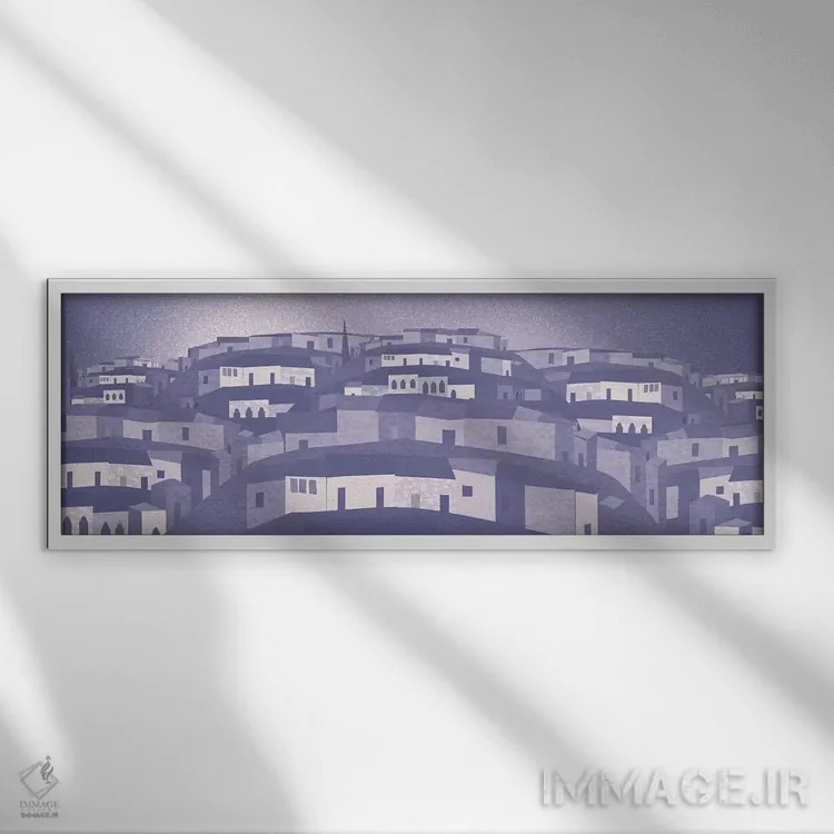 تابلو پورتو ویاُرتا در شب اثر چارلز هارکر - نمای قابدار سفید