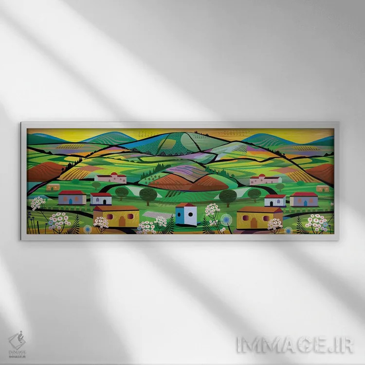 تابلو مزرعه چای اثر چارلز هارکر - نمای قابدار سفید