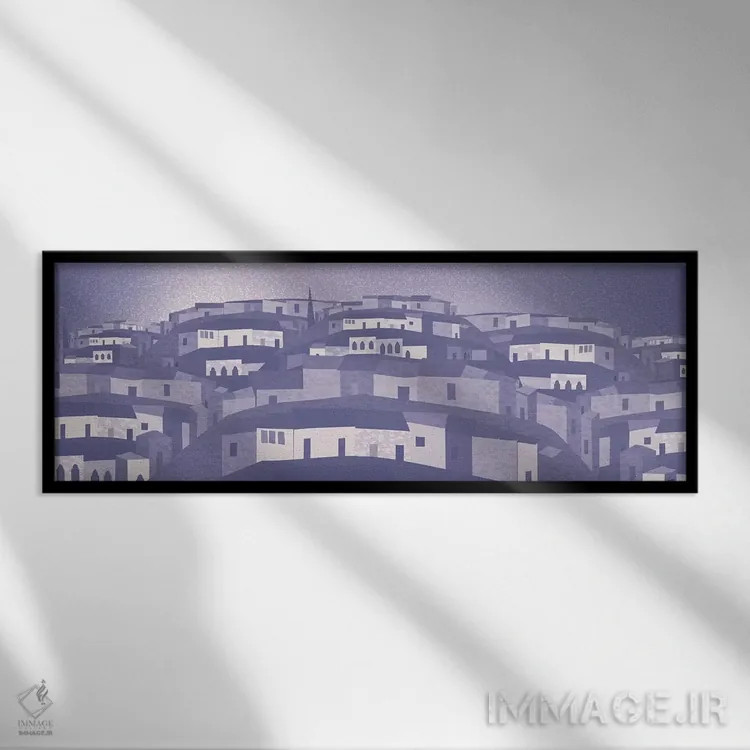 تابلو پورتو ویاُرتا در شب اثر چارلز هارکر - نمای قابدار مشکی