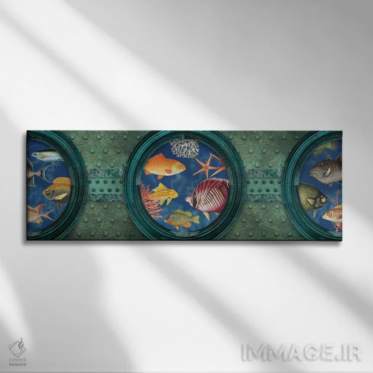 تابلو سرزمین عجایب زیر آب اثر آندریا هازه - نمای روبهرو روی دیوار