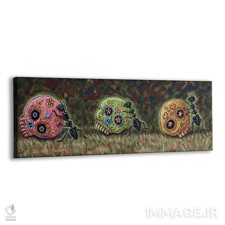 تابلو مورچهها و جمجمههای قندی اثر هالی وود - نمای پرسپکتیو محصول