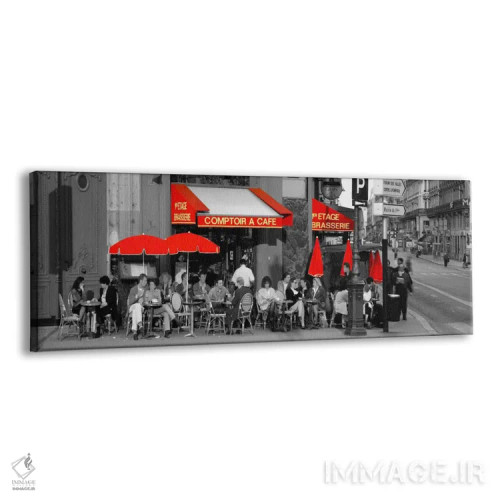 تابلو Paris, France Color Pop,کافهای در پاریس، فرانسه با رنگ تقویتی اثر پانورامیک ایمجز (استودیو عکاسی عریض) - نمای پرسپکتیو محصول