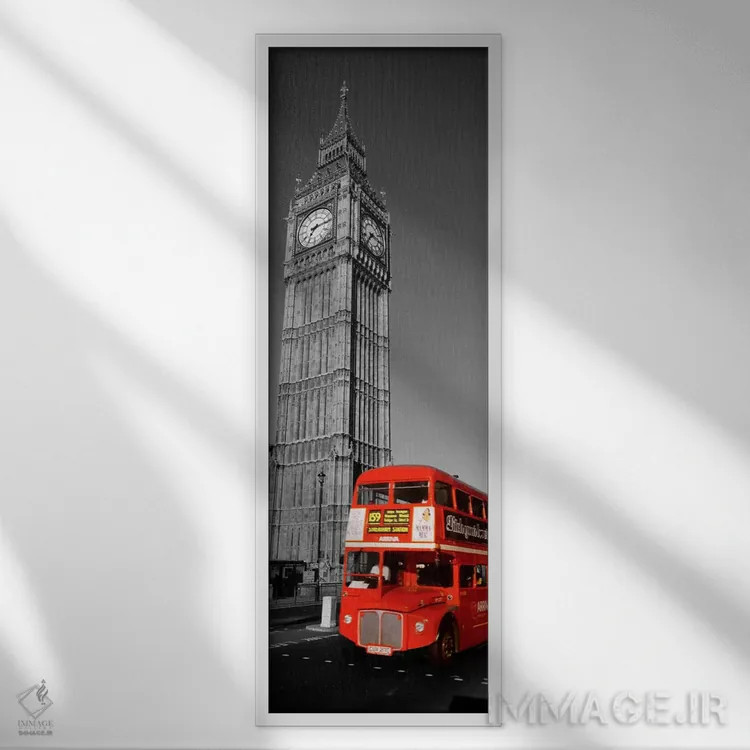 تابلو London, United Kingdom Color Pop,بیگ بن لندن بریتانیا با رنگ تقویتی اثر پانورامیک ایمجز (استودیو عکاسی عریض) - نمای قابدار سفید