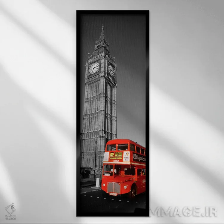 تابلو London, United Kingdom Color Pop,بیگ بن لندن بریتانیا با رنگ تقویتی اثر پانورامیک ایمجز (استودیو عکاسی عریض) - نمای قابدار مشکی