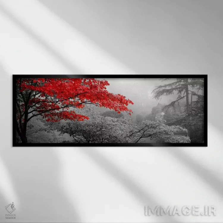 تابلو Butchart Gardens, Victoria, Vancouver Island, British Columbia, Canada Color Pop,درختان باغ بوتچارت ویکتوریا جزیره ونکوور کانادا با رنگ تقویتی اثر پانورامیک ایمجز (استودیو عکاسی عریض) - نمای قابدار مشکی