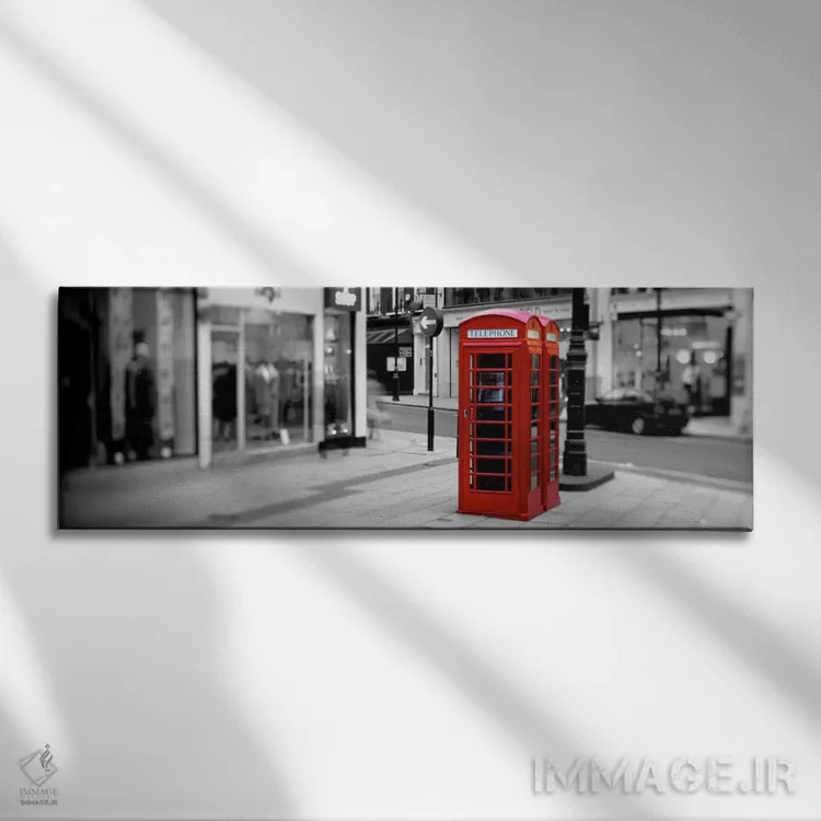 تابلو London, England, United Kingdom Color Pop,کابین تلفن لندن انگلستان با رنگ تقویتی اثر پانورامیک ایمجز (استودیو عکاسی عریض) - نمای روبهرو روی دیوار