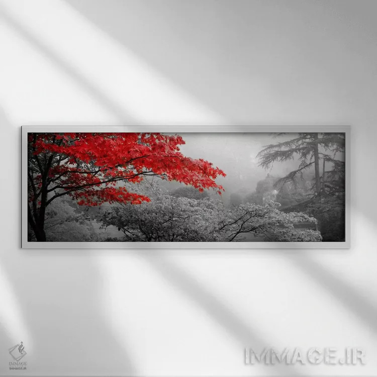 تابلو Butchart Gardens, Victoria, Vancouver Island, British Columbia, Canada Color Pop,درختان باغ بوتچارت ویکتوریا جزیره ونکوور کانادا با رنگ تقویتی اثر پانورامیک ایمجز (استودیو عکاسی عریض) - نمای قابدار سفید