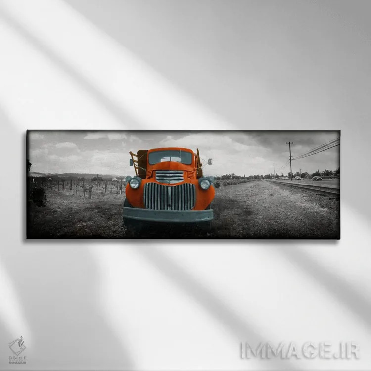 تابلو Napa Valley, California, USA Color Pop,کامیون قدیمی در مزرعهای در دره ناپا کالیفرنیا آمریکا با رنگ تقویتی اثر پانورامیک ایمجز (استودیو عکاسی عریض) - نمای روبهرو روی دیوار
