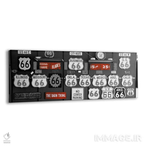 تابلو مجموعه تابلوهای جاده ۶۶ با رنگ تقویتی ۲ اثر پانورامیک ایمجز (استودیو عکاسی عریض) - نمای پرسپکتیو محصول