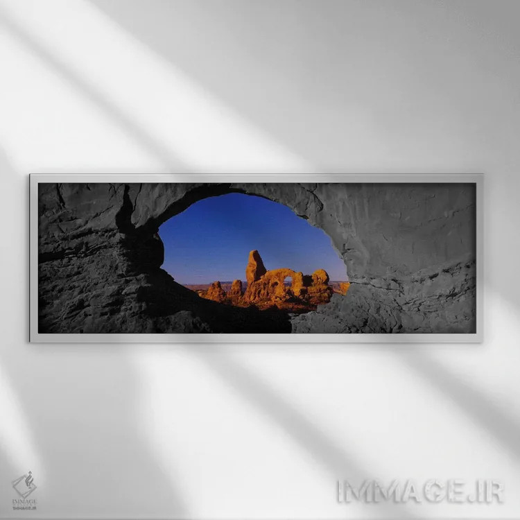 تابلو Arches National Park Color Pop,طاق طبیعی در پارک ملی آرچز با رنگ تقویتی اثر پانورامیک ایمجز (استودیو عکاسی عریض) - نمای قابدار سفید