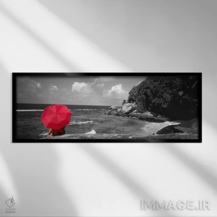 تابلو جزیره موین اقیانوس هند سیشل با رنگ تقویتی اثر پانورامیک ایمجز (استودیو عکاسی عریض) - نمای قابدار مشکی