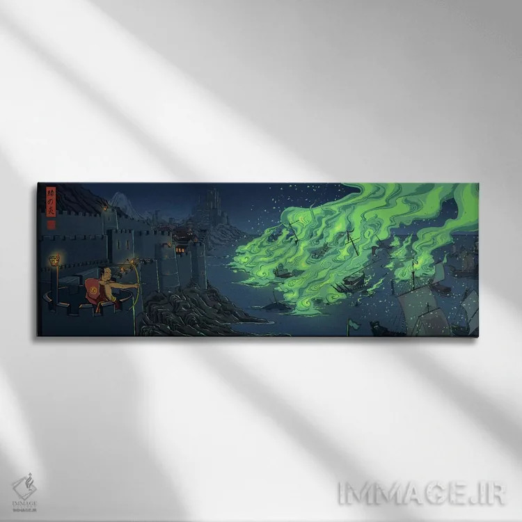 تابلو آتش سبز اثر فایو بای فایو کالکتیو - نمای روبهرو روی دیوار