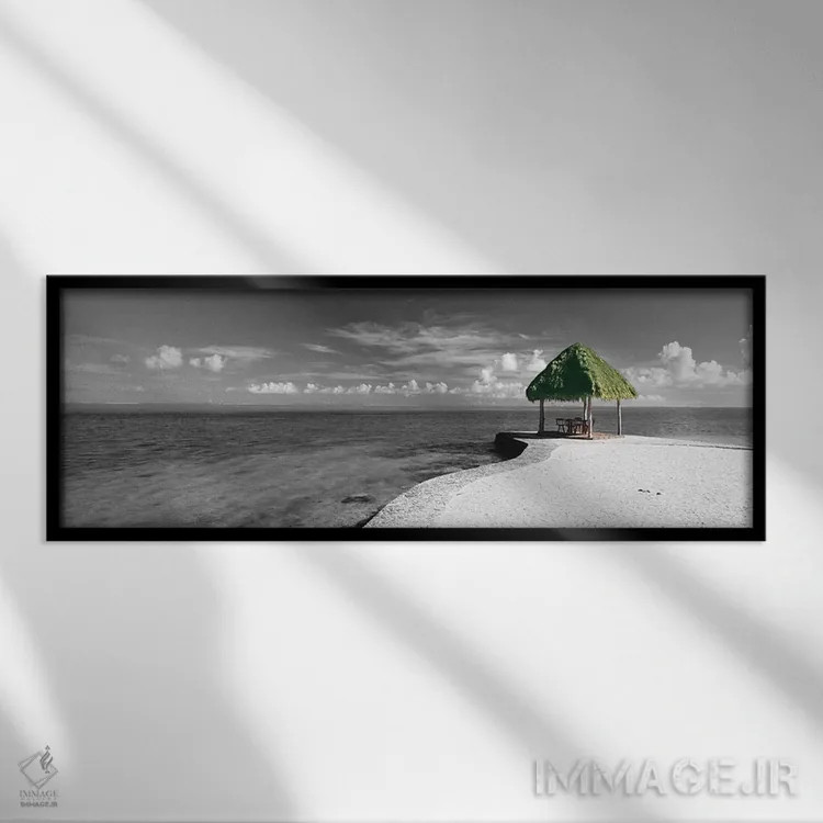 تابلو نقطه بورا بورا با رنگ تقویتی اثر پانورامیک ایمجز (استودیو عکاسی عریض) - نمای قابدار مشکی