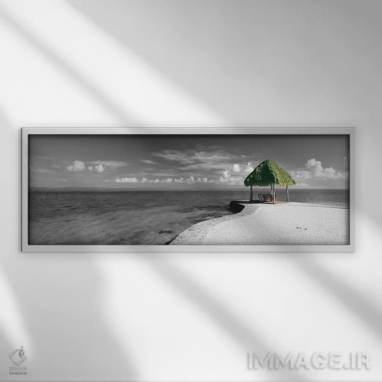 تابلو نقطه بورا بورا با رنگ تقویتی اثر پانورامیک ایمجز (استودیو عکاسی عریض) - نمای قابدار سفید