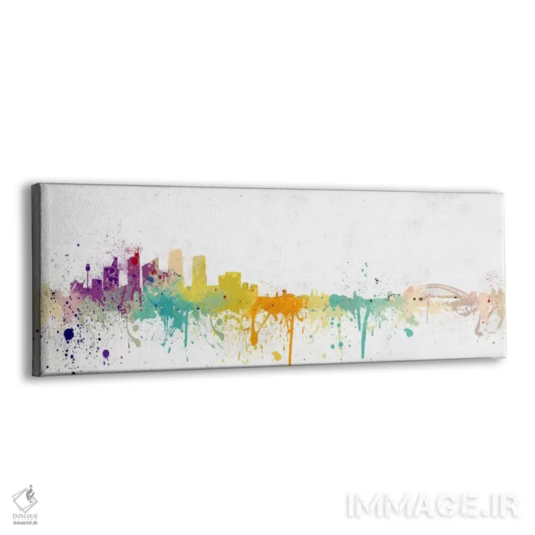 تابلو خط افق پیتسبورگ آبرنگی اثر فایو بای فایو کالکتیو - نمای پرسپکتیو محصول