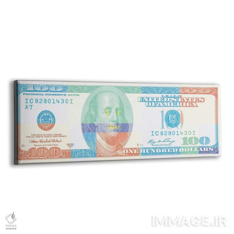 تابلو اسکناس صد دلاری اثر فایو بای فایو کالکتیو - نمای پرسپکتیو محصول