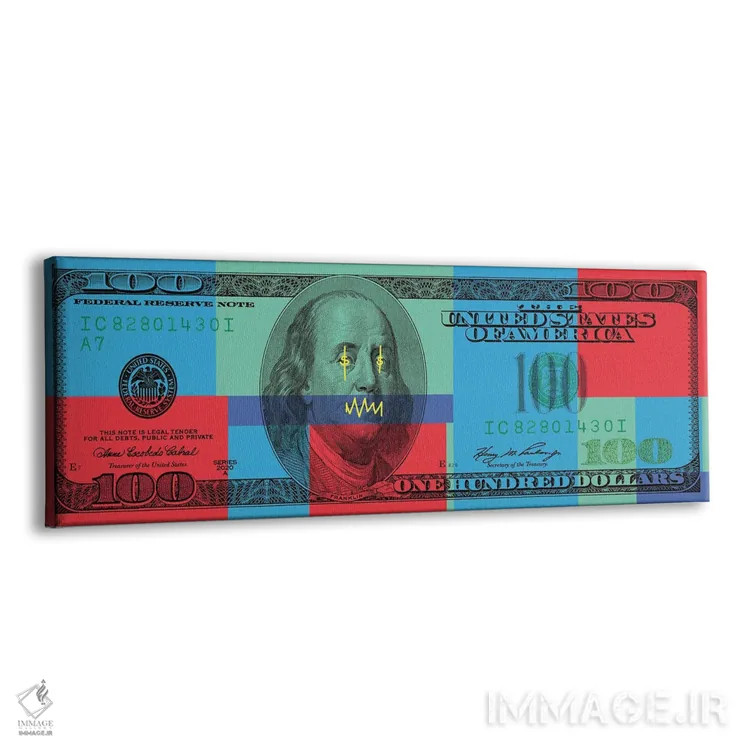 تابلو اسکناس صد دلاری اثر فایو بای فایو کالکتیو - نمای پرسپکتیو محصول
