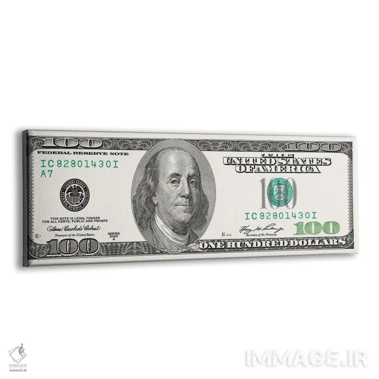 تابلو اسکناس صد دلاری اثر فایو بای فایو کالکتیو - نمای پرسپکتیو محصول