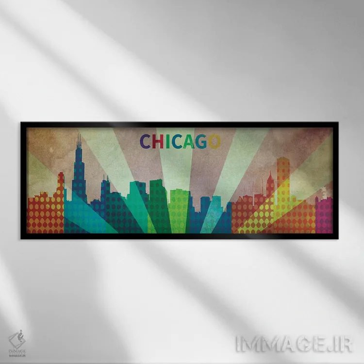 تابلو شهر چی (شیکاگو) اثر فایو بای فایو کالکتیو - نمای قابدار مشکی