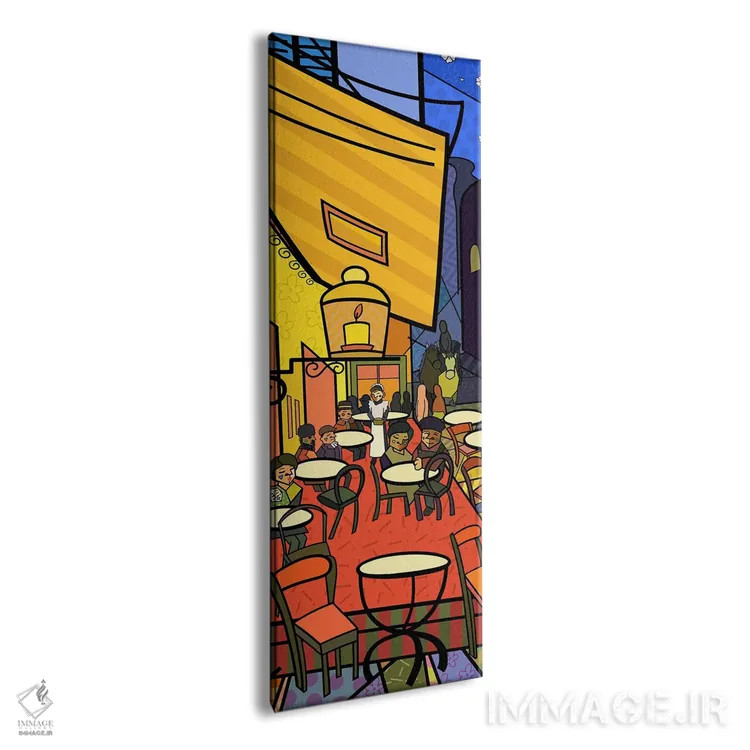 تابلو تراس کافه در میدان دو فروم (برداشت از ونسان ونگوگ) اثر فایو بای فایو کالکتیو - نمای پرسپکتیو محصول