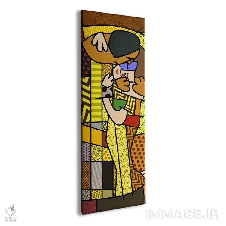 تابلو بوسه (برداشت از گوستاو کلیمت) اثر فایو بای فایو کالکتیو - نمای پرسپکتیو محصول
