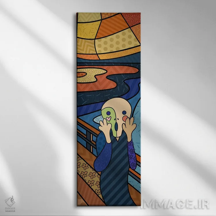 تابلو جیغ (برداشت از ادوارد مونک) اثر فایو بای فایو کالکتیو - نمای روبهرو روی دیوار